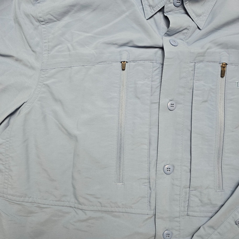 LL Bean Shirt Mens Size M Blue Long Sleeve Button Up Outdoors Hiking Fishing - Picture 12 of 16